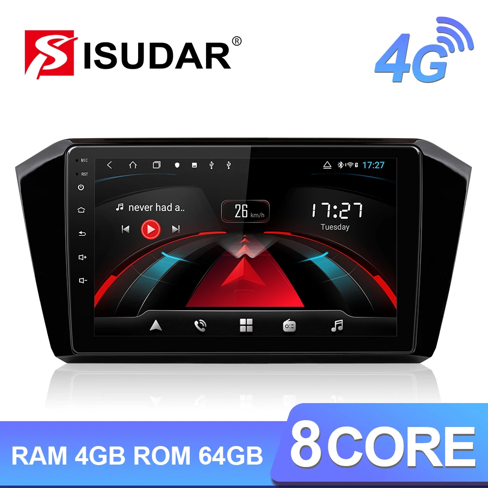 Isudar H53 4G Android 1 Din Авто радио для VW/Volkswagen/Passat b8 Magotan Автомобильный мультимедийный gps 8 ядерный ОЗУ 4 Гб Камера USB DVR