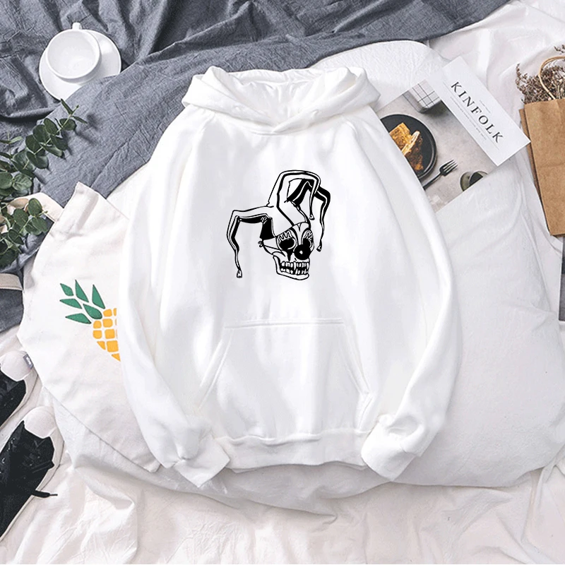 

MOUNTSHARP Men Hoodies Streetwear Sweatshirts Men/Women Cotton Hoodie Jester Clown Skull Print Autumn Funny Hooded Long Sleeve