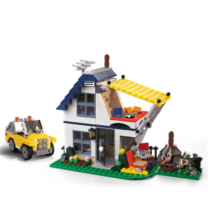 Новый 3 в 1 Городской отдых Getaways Fit Technic Boat fighers Firends Car House строительные блоки
