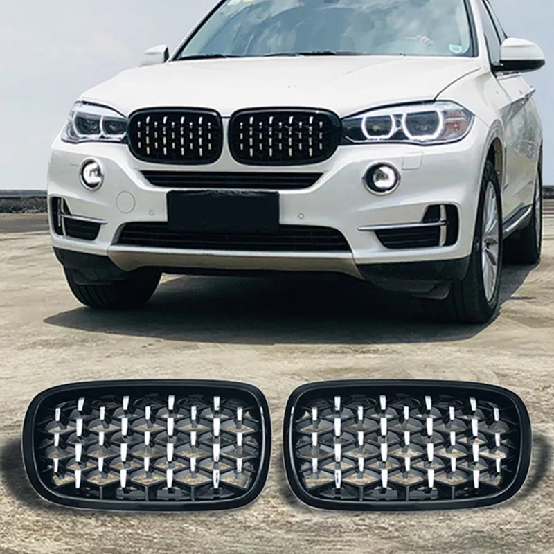 F15 Front Middle Grille Grill Diamond Style Face Bumper Mesh Replacement Decoration Cover for BMW X5 F16 X6 2014-2018 | Автомобили и