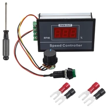 FashionPWM DC Motor Speed Controller DC6-60V 6V 9V 12V 18V 24V 36V, DC Motor Stepless Speed Adjustment Start and Stop Switch
