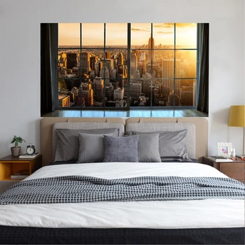 

Outside Scenery 3D Headboard Wall Decal Vinyl Bedside Sticker Home Decoration