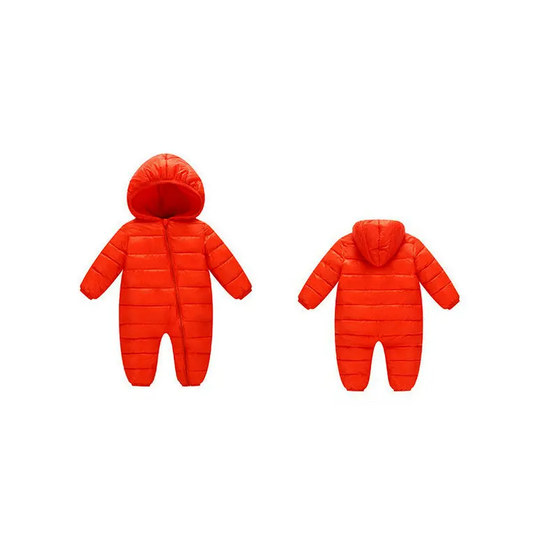 Aitonoble Winter Light Down Jacket Jumpsuit Kids Winter One-Piece suit Hooded Children Jacket Baby Outerwear