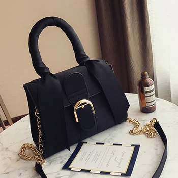 

Luxury Bowknot Messenger Bags Women Chains Flap Bag Ladies Fashion Solid Color Shoulder Bags Female Designer Black Handbags
