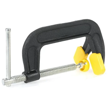 

New 4 Inch Heavy Duty C-Clamp Malleable Double Head G-Clamp Desktop Mount Holder Metal Carpenter Handyman Vise Grip Woodworking