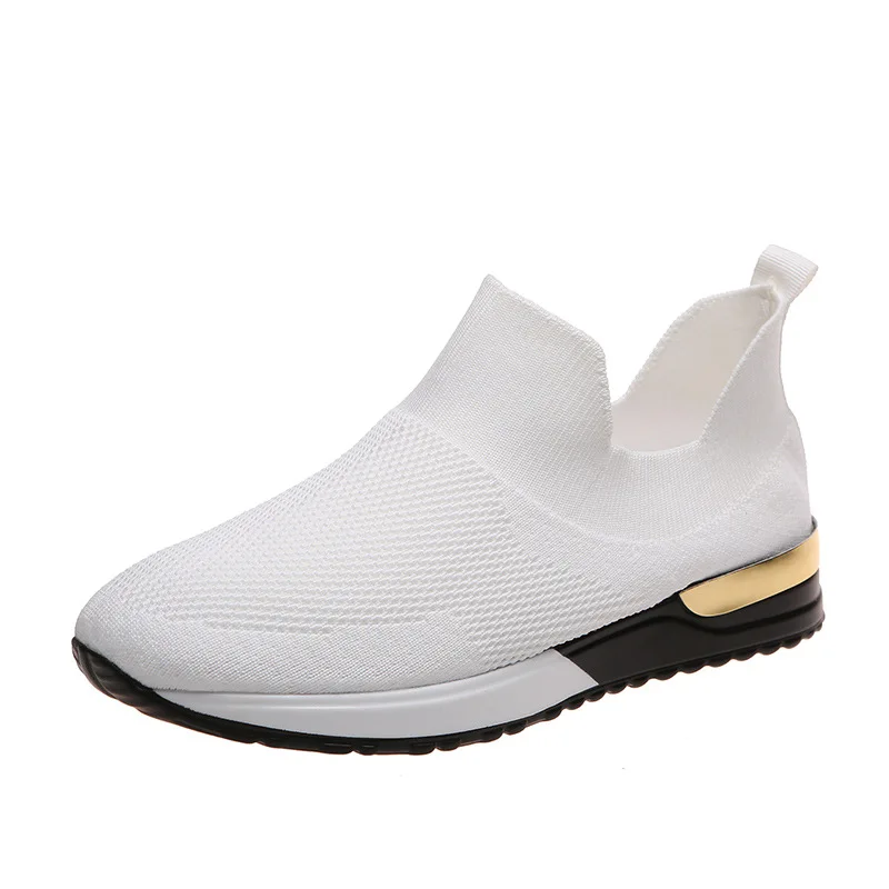2021 Autumn Sneakers Women Platform Vulcanized Shoes Ladies Solid Color Slip-On Sneakers Female Casual Sport Shoes Plus Size 43 