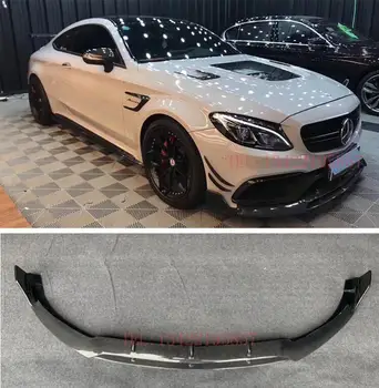 

High Quality Carbon Fiber Front Lip Bumper Cover For Mercedes-Benz C Class W205 C205 C63 AMG Coupe 2015-2021 Year