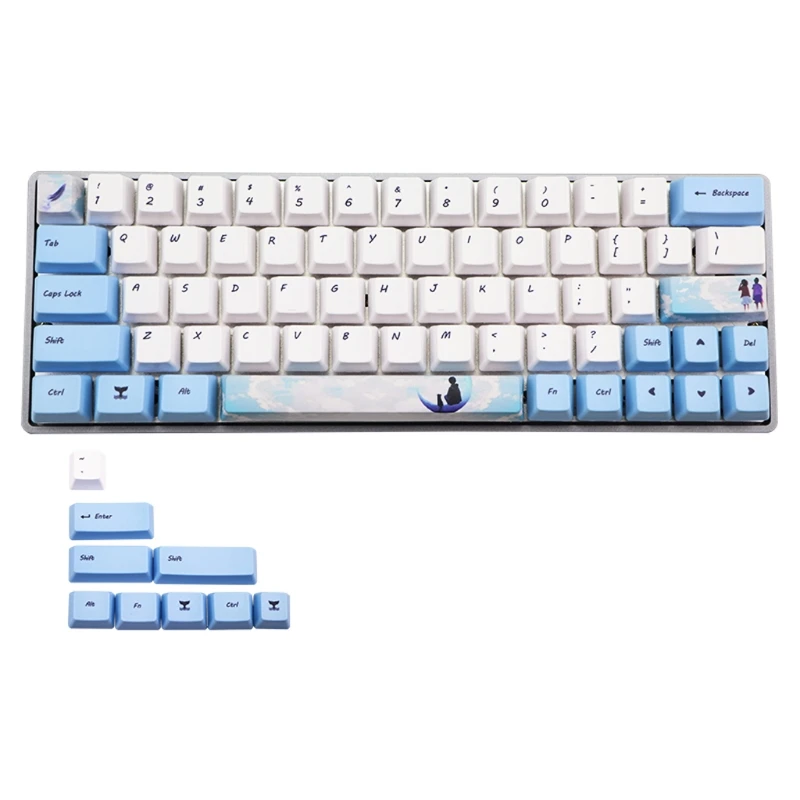 

73 Keys Dye Sublimation Mechanical Keyboard Cute Keycaps PBT OEM Profile Keycap For GH60 GK61 GK64 Keyboard Keycap