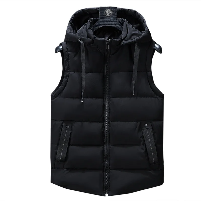 Зимняя мужская куртка размера плюс 5xl 6xl 7XL, парка, жилет с капюшоном, мужская куртка без рукавов, уличная Толстая парка, куртка, жилет