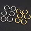 6pcs/lot Thick 3.0mm 4.0mm 5.0mm Stainless Steel Circle Hoop Earrings For Women Girls Gold Silver Color Round Geometry Earrings 1
