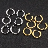 6pcs/lot Thick 3.0mm 4.0mm 5.0mm Stainless Steel Circle Hoop Earrings For Women Girls Gold Silver Color Round Geometry Earrings 1