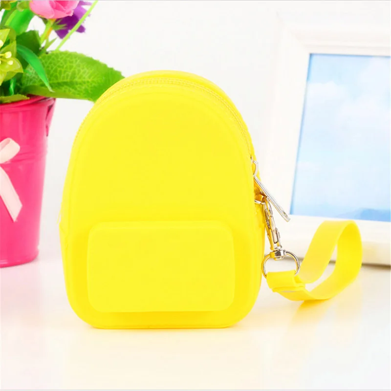 Yellow Лучшие продажи, Милые силиконовые наушники, портативная посылка для хранения, кошелек для монет, детский конфетный цвет, сумка для ключей, Monedero Portemonnee - Цвет: Yellow