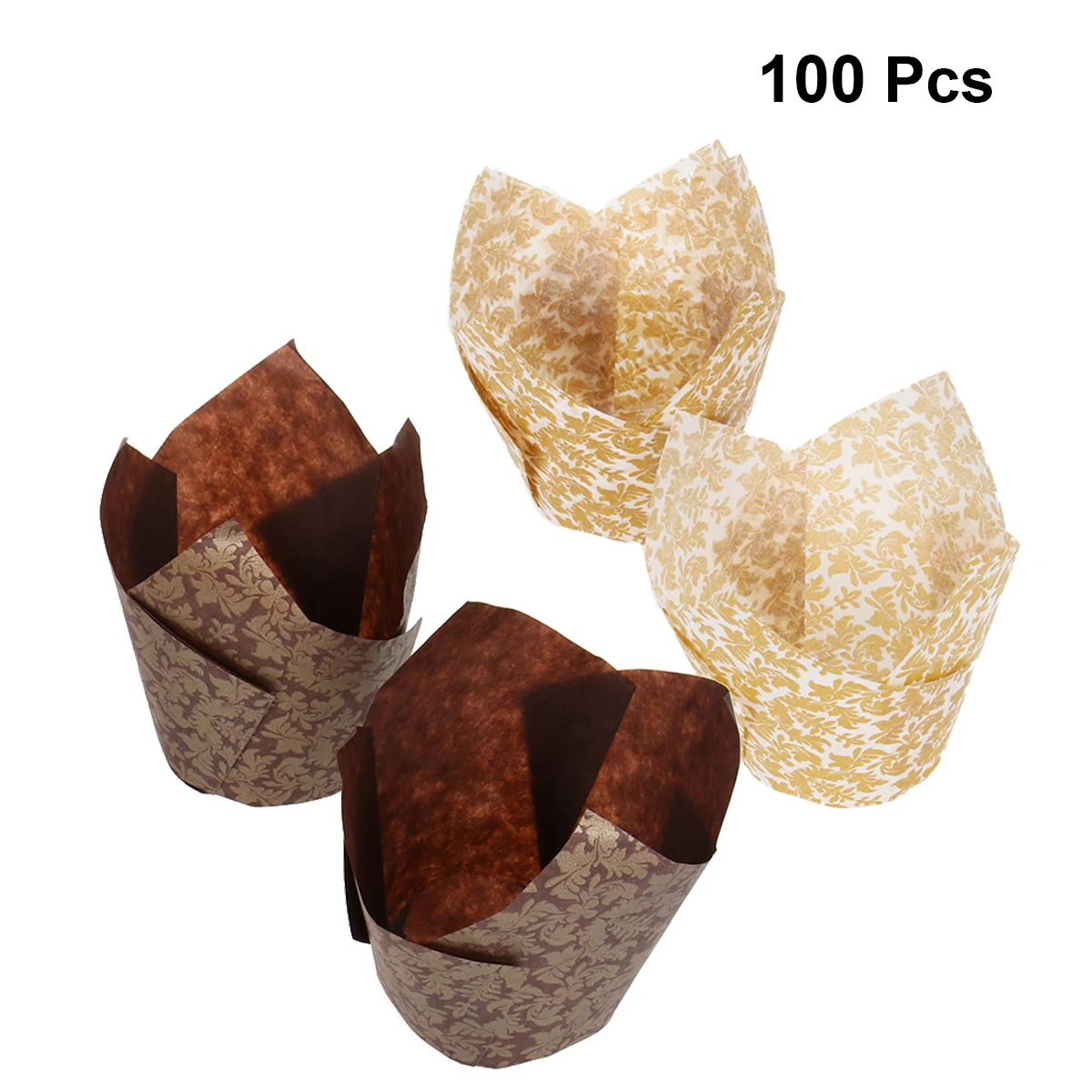 

100pcs Tulip Cupcake Liners Decorative Oilproof Muffin Paper Cupcake Holder Wrappers Baking Cup For Home Kitchen Party Supplies