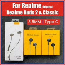 Realme – écouteurs classiques de Type C 2 Buds, RMA155/2001 dorigine, 3.5mm, casque Realme 7 Pro X50m X7 Pro X3 X2 Pro XT 6S 6i C3 