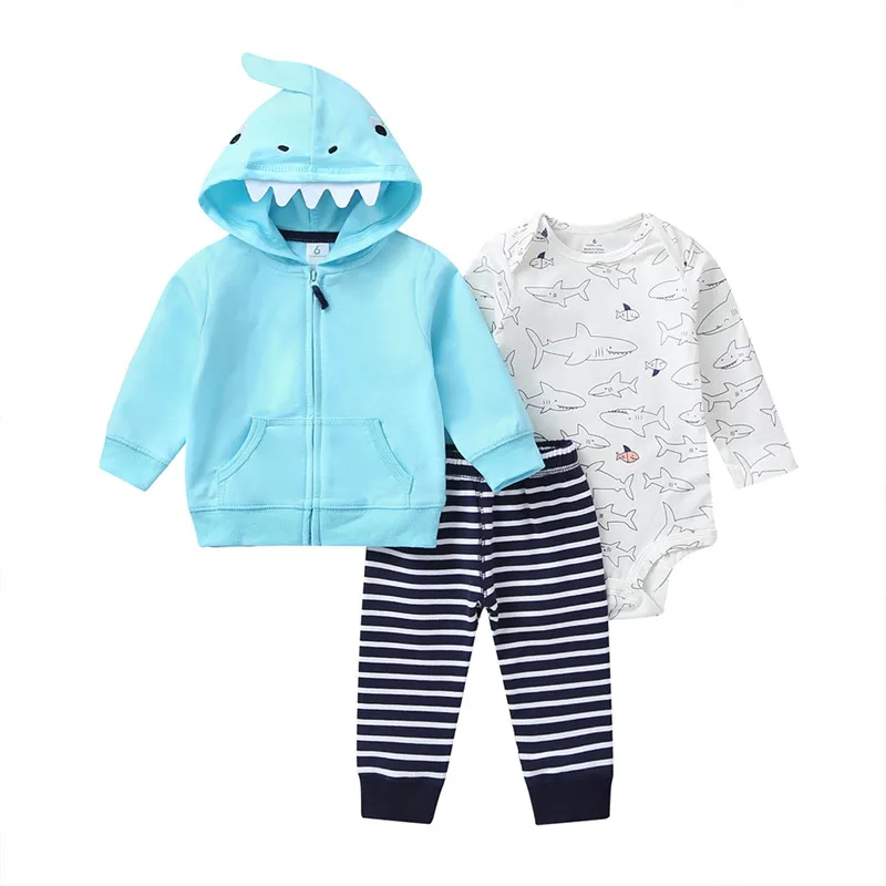 Carter/комплект одежды из 3 предметов для маленьких мальчиков(пальто с капюшоном с животными+ боди с длинными рукавами+ длинные штаны), для детей от 6 до 24 месяцев - Цвет: RPSBA08809