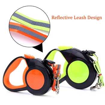 

Pet Dog Automatic Retractable Leashes ABS Nylon Walking Night Running Reflective for Leads Leash Small Medium Dogs 3/5/8M Length