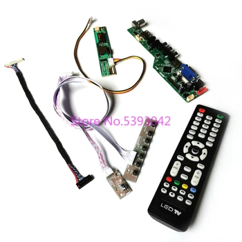 

For LP141WX1(TL)(04)/(TL)(05)/(TL)(06) 1280*800 TV Remote LVDS 30-Pin USB+HDMI+VGA+AV signal analog 1CCFL LCD control board kit