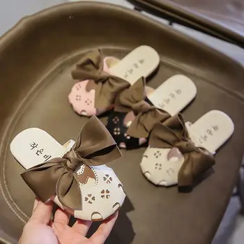 

Mumoresip Hot Summer Sandals Slippers For Big Kids Big Girl Sandals Slides With Big Bow-knot Mom-daughter Family Matching Shoes