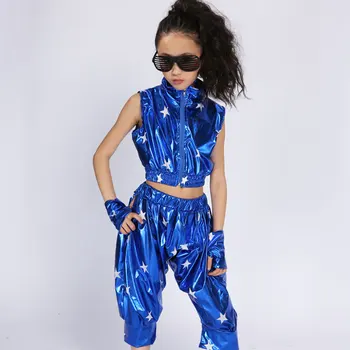 

Modern Hip Hop Jazz Dance Suit for Children Performance Dance Wear Boys and Girls Jazz Dance Costumes