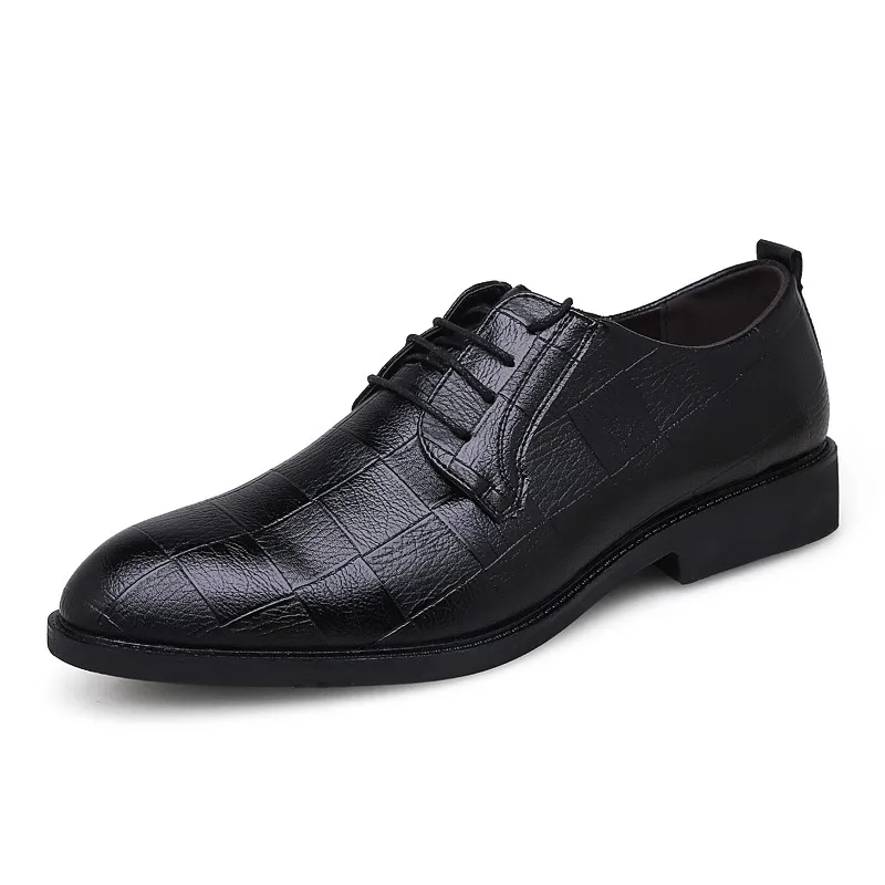 

Men Business Shoes Fashion Style Lace-Up Men's Oxfords British Design Man Flats Drop Shipper 2020 New Leather Male Footwear