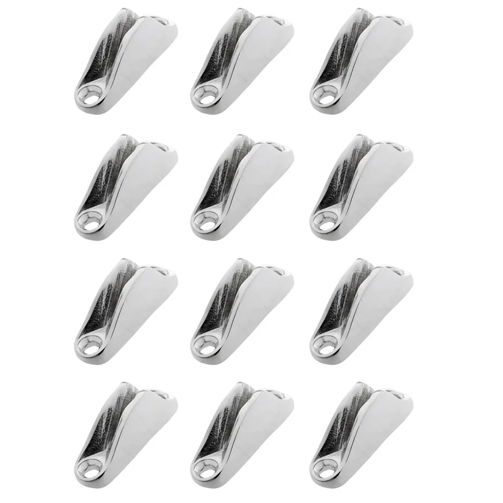 MagiDeal 12pcs Mini Boat Rope Clam Cleat 5mm/0.2&quot Slot Width Stainless Steel Accessories Marine |