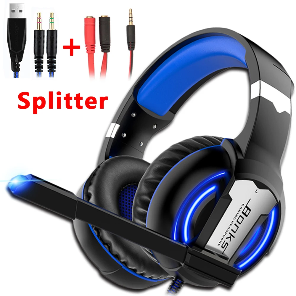 Billige Gaming Headset PS4 Kopfhörer Spiel Kopfhörer Wired Bass Stereo Casque mit Mikrofon Für PS4 Neue Xbox One Laptop Tablet Gamer