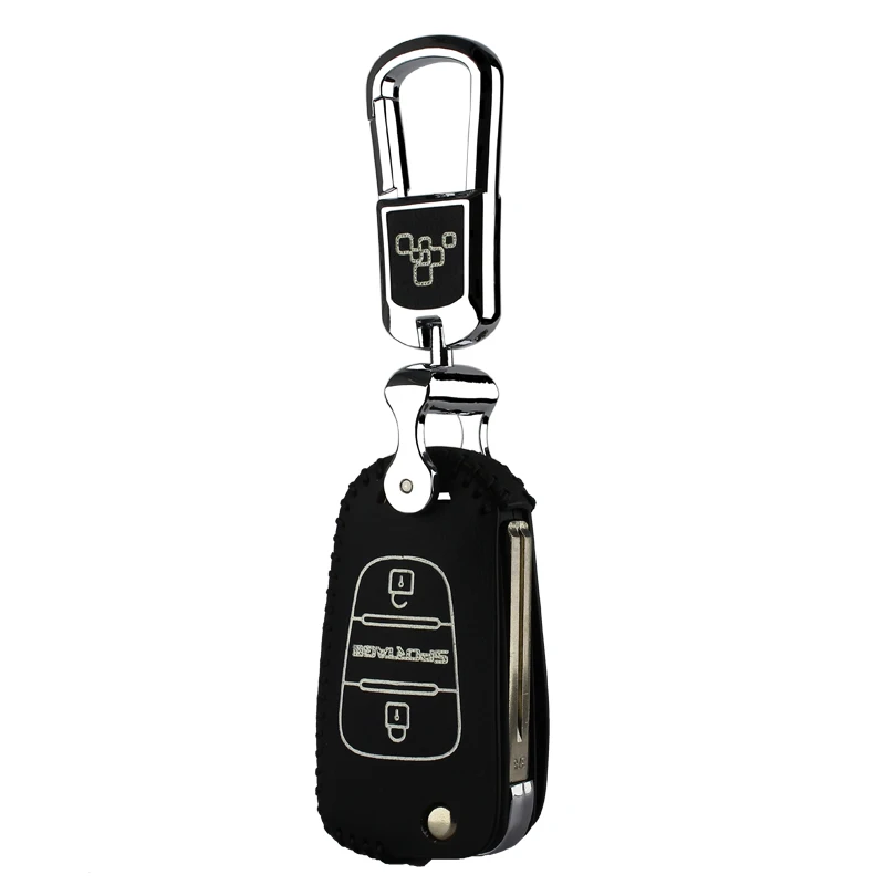 Luckeasy кожаный чехол для ключей для kia sportage 2011 2012 2013 ключ для автомобиля key2s - Название цвета: Фиолетовый