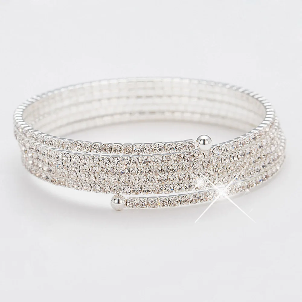 AINAMEISI, модные женские свадебные браслеты с кристаллами, блестящие стразы, очаровательные браслеты-цепочки, ювелирные изделия - Окраска металла: 12 silver