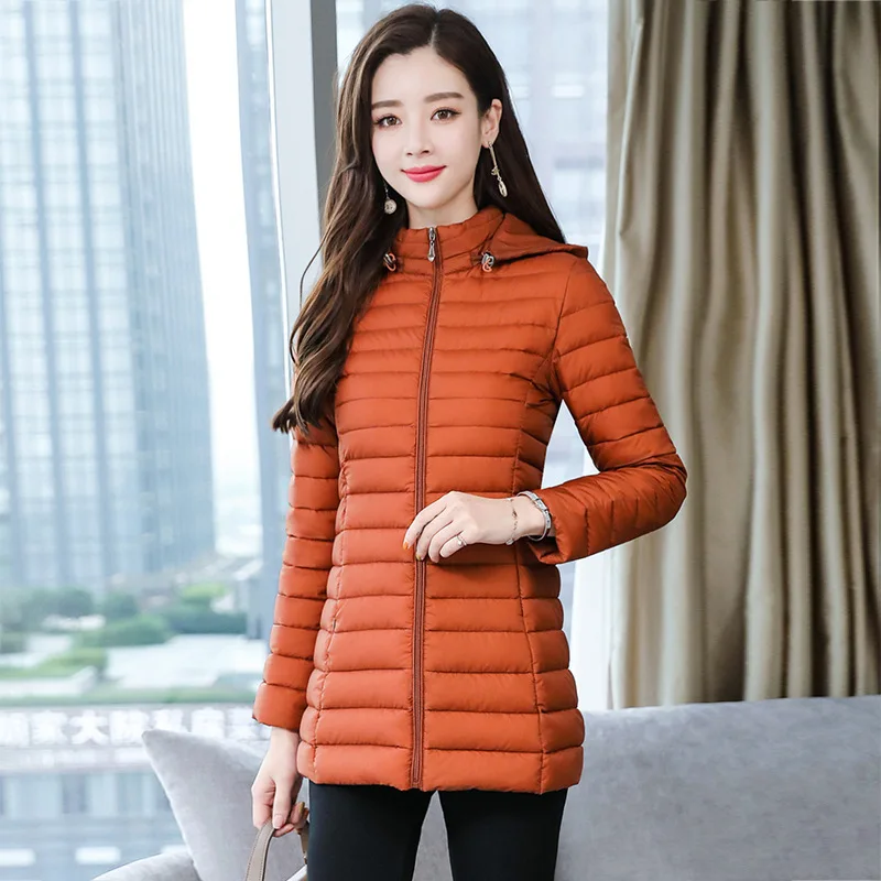 

2019 New Style Winter down Jacket Cotton-padded Clothes WOMEN'S Dress Black with Extra Lining Cotton-padded Clothes Women's Mid-