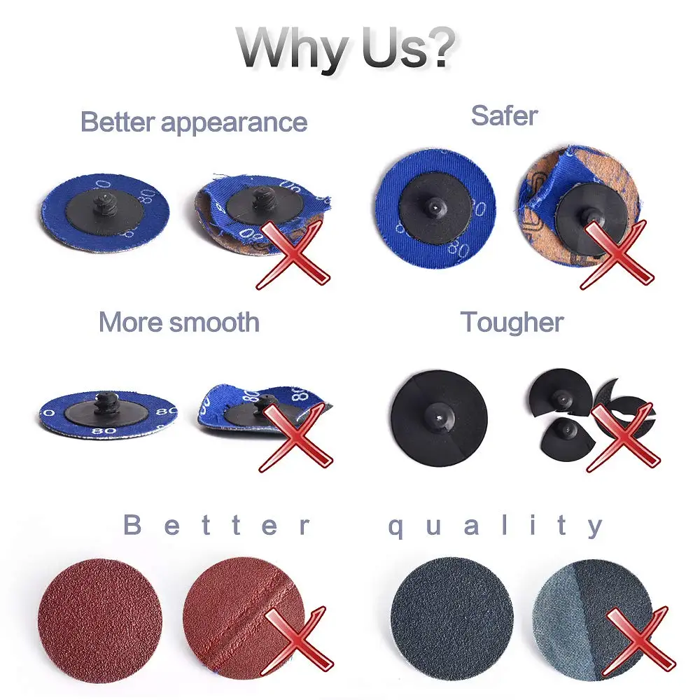 80pcs 2" Sanding Discs & 1/4" Shank Holder Set - Quick Change Sanding