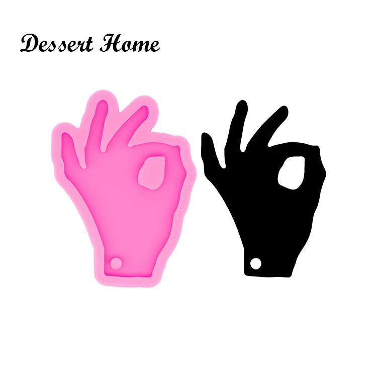 

DY0118 Shiny Epoxy Resin Molds Sign Language I Love You Mold for DIY Keychain Pendant jewellery making Hand Silicone Molds