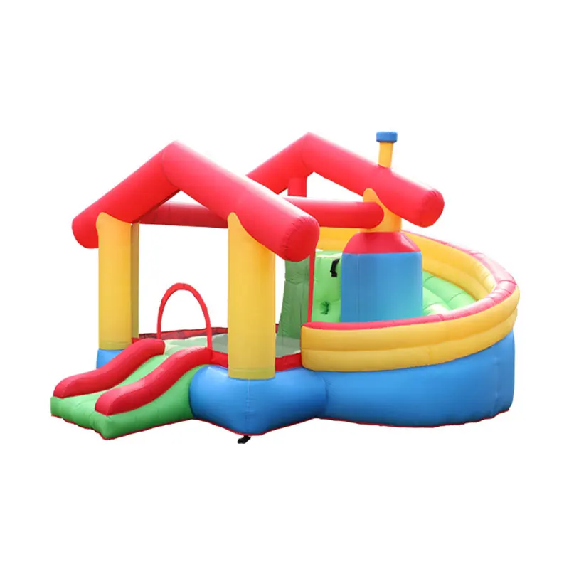 

Outdoor Jump Bouncy Castle Inflatable Bouncer Home Curved Straight Slide Castle House for Kids Playground Trampoline Game