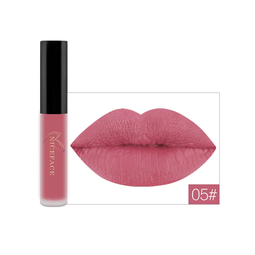 30 Color Matte Lip Gloss Shiny Moisturizer Texture Matte Lip Gloss Pearl Non-stick Cup Waterproof Liquid Lipstick - Цвет: 05
