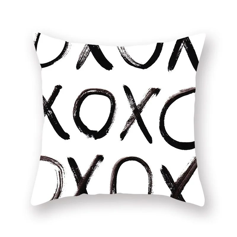 Черно-белая наволочка для подушек с креативными буквами в виде глаза зебры ананаса, наволочка для домашнего декора, современные аксессуары для дивана и автомобиля - Цвет: Modern-18