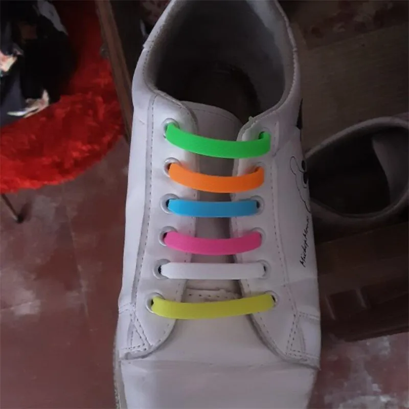 16-Pack Silicone No-Tie Elastic Shoelaces