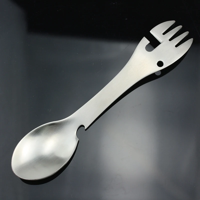 Столовые приборы мульти инструмент бутылка посуда для пикника Spork ложка портативная вилка Столовые приборы для кемпинга открывалка из нержавеющей стали Мультитул посуда