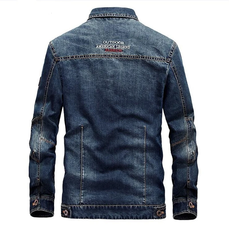 Autumn Winter Retro Denim Jackets Men Brand Jeans Coats Cowboy Military Bomber Jackets Denim Coat Men Outwear Masculina 4XL