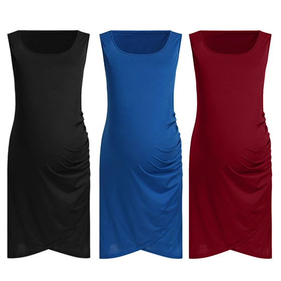 

Maternity Dress Women Pregnant Maternity Nursing Solid Breastfeeding Summer Daily Jumper Skirt