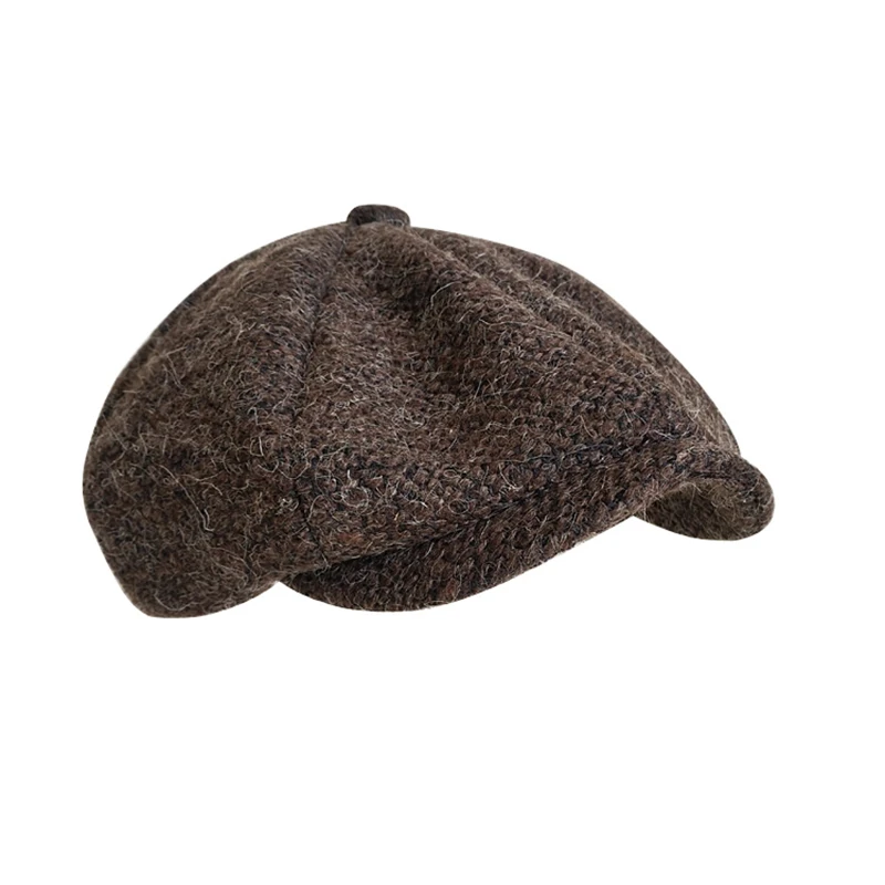 New Casquette Wool Newsboy Caps Men Brown Flat Caps Women Coffee British Painters Hat Autumn Winter Caps And Hats BLM112