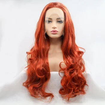 

BH-J05 Wigs synthetic hair ombre Silky lace front synthetic wigs Red Hair Human Hair Remy Indian Full Lace Wigs for Women