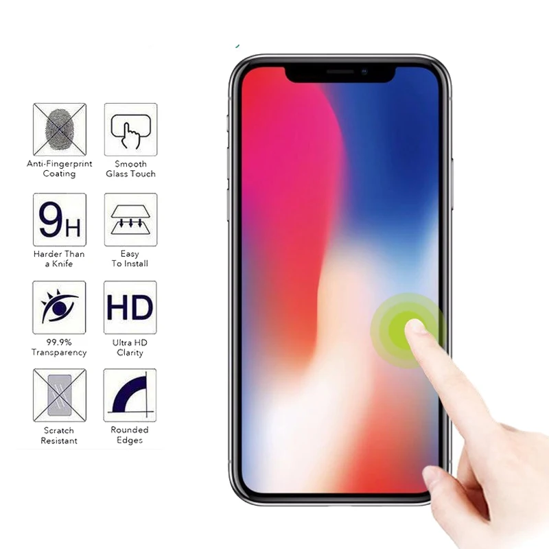 9H закаленное стекло для iPhone 11 Pro XI X XR XS Max 8 P 4 4S 5 5C SE 5S 6 6S 7 Plus 6plus 6splus Защитная пленка для экрана