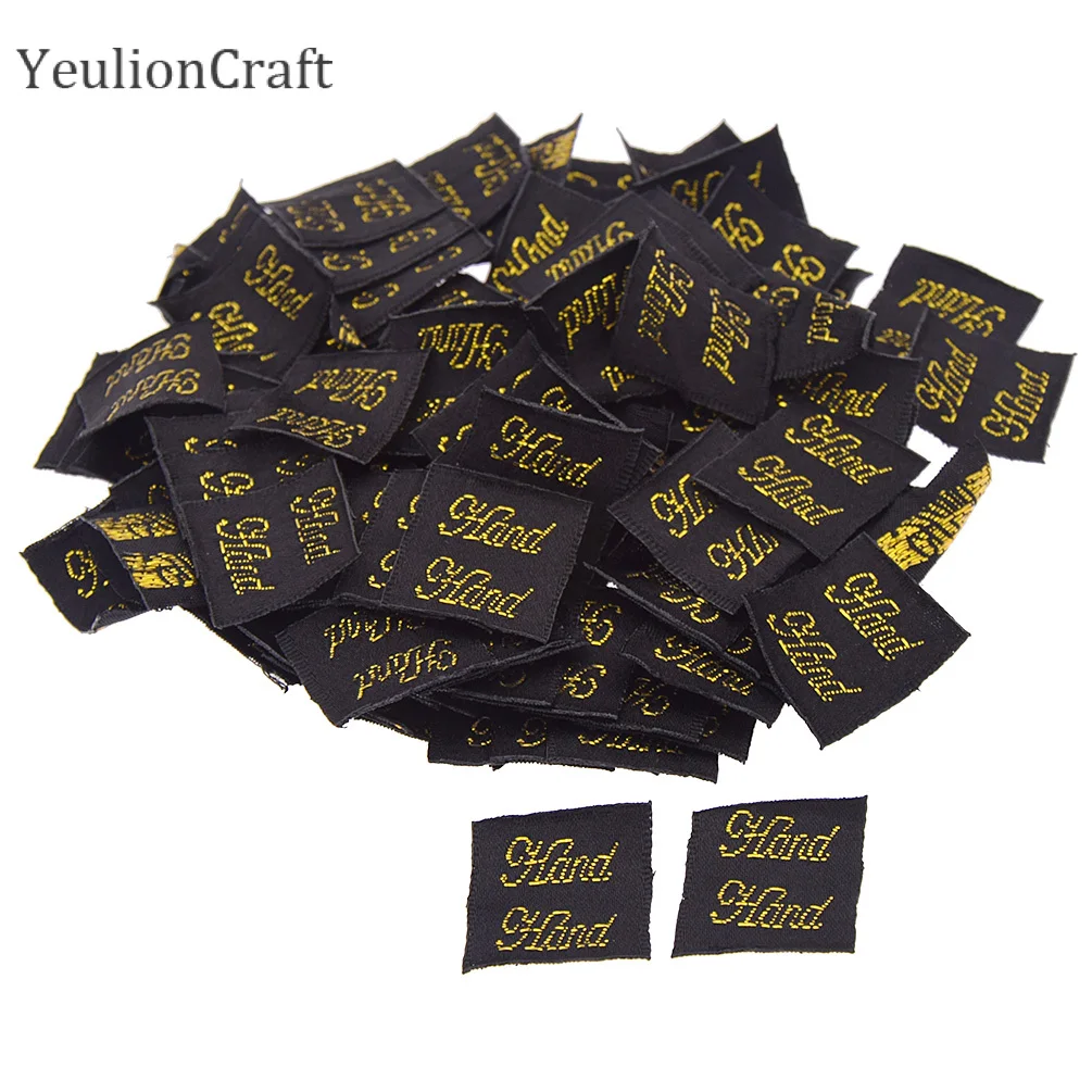 YeulionCraft 100 шт ручной работы тканевые этикетки для одежды Diy прямоугольные квадратные этикетки ручной работы Швейные материалы