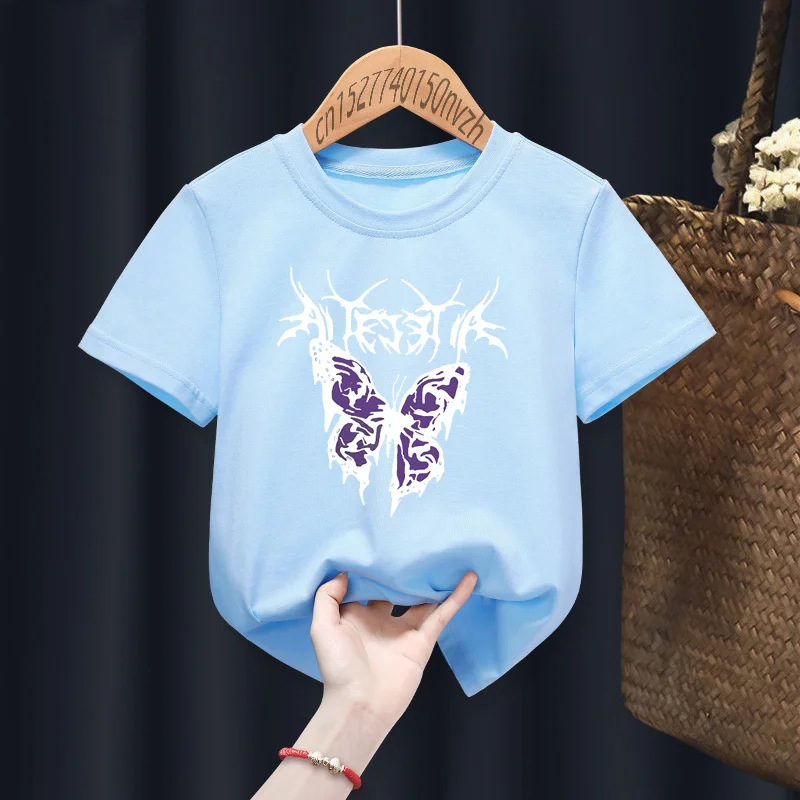 Punk Butterfly Baby Girl T-shirts Kid Children Hip Hop Harajuku Kawaii Tops