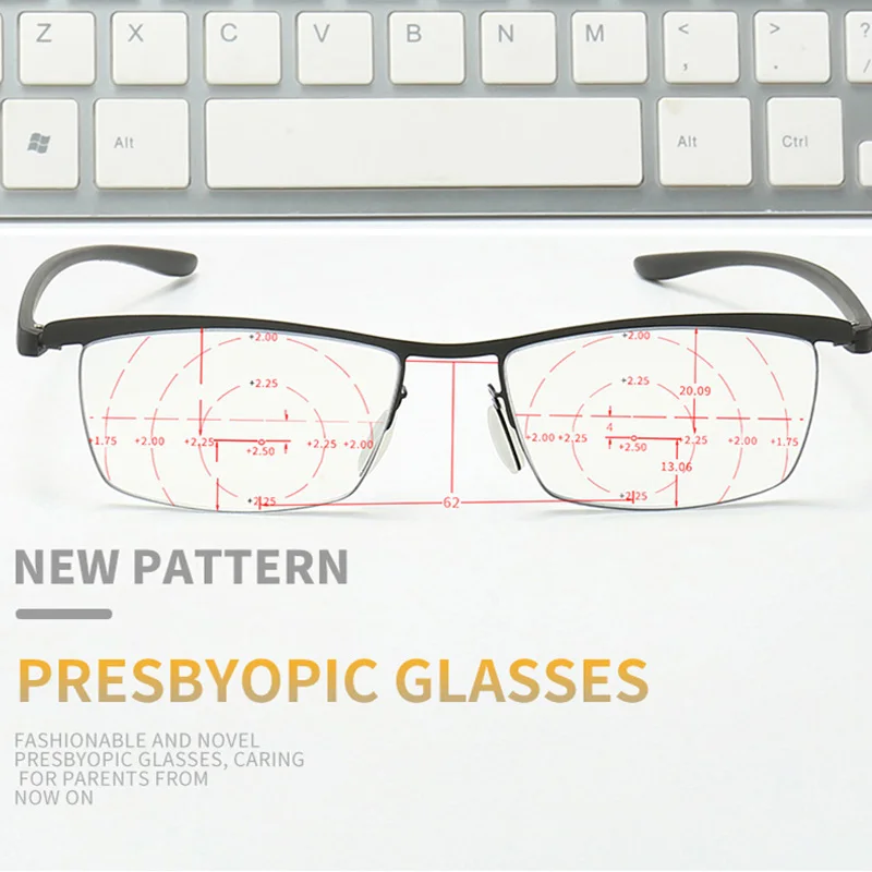 Прогрессивные многофокусные компьютерные очки для чтения с синим светом, блокирующие TR90 очки для чтения с антибликовым эффектом для мужчин и женщин