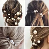 Women U-shaped Pin Metal Barrette Clip Hairpins Simulated Pearl Bridal Tiara Hair Accessories Wedding Hairstyle Design Tools ► Photo 3/6