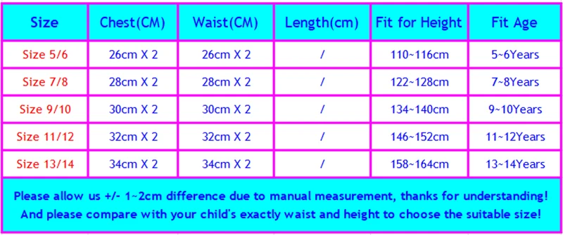 ST192MIX size chart