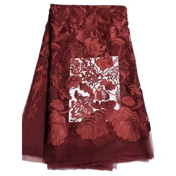 

New Fashion African Bazin Lace Fabric Embroidery Nigerian Bazin Riche Lace Fabric With Hole And Stones For Sewing