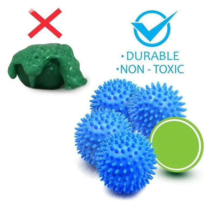 

For Blue PVC Dryer Balls Reusable Laundry Washing Drying Fabric Softener Ball Laundry Dryer Ball For Home Cleaing 2pcs