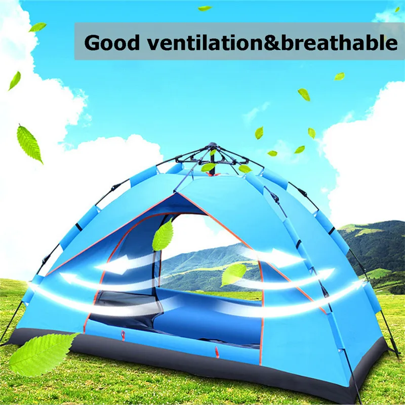 

3-4 Persons Waterproof Outdoor Automatic Pull Up Anti UV Camping Hiking Tent lightweight Beach Folding Tents