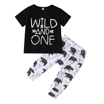 

Tops + Letter Cotton Pants 2pcs Set Boys 0-2Y 2pcs Clothes Sets 2020 Summer Baby Boy Clothing Toddler Casual T-shirt new 35